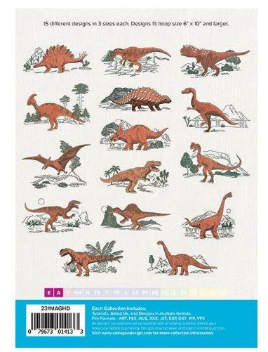Anita Goodesign Realistic Dinosaurs available at The Quilt Store
