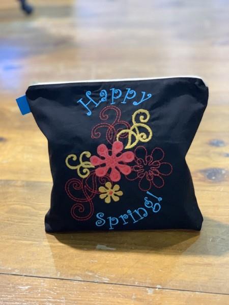 Embroidered Happy Spring Tote Bag available in Canada at The Quilt Store