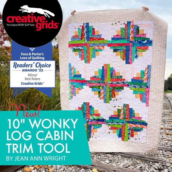 Creative Grids 10" Wonky Log Cabin Trim Tool available in Canada at The Quilt Store