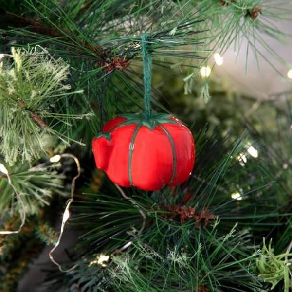 Ceramic Tomato Pin Cushion Tree Ornament available in Canada at The Quilt Store