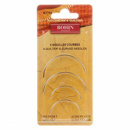 Bohn 4 Quilter's Curved Needles available in Canada at The Quilt Store