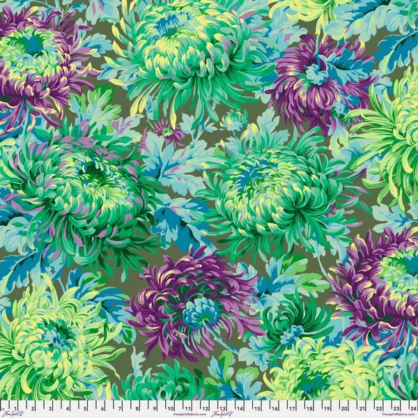 Shaggy Aqua by Kaffe Fassett by Free Spirit available in Canada at The Quilt Store