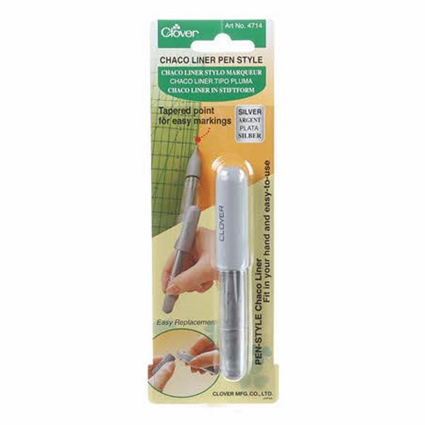 Clover Chaco Liner Pen Silver available in Canada at The Quilt Store