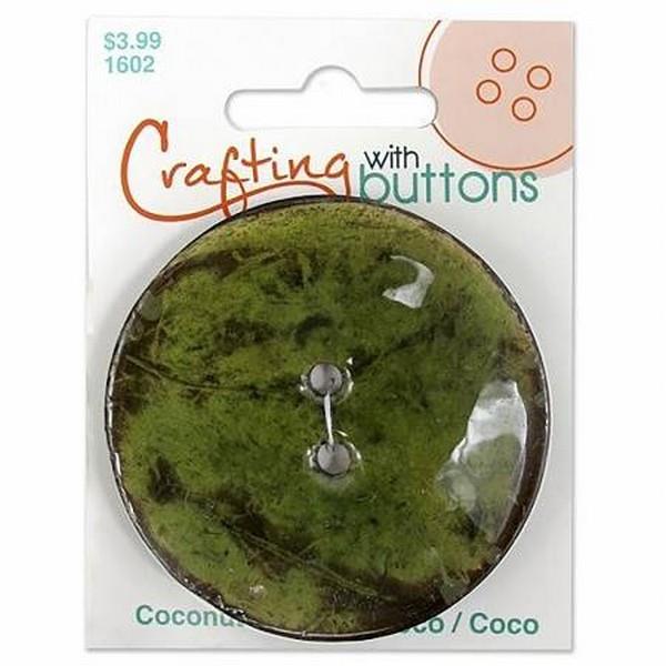 Coconut Button - 2 1/2" Green available at The Quilt Store