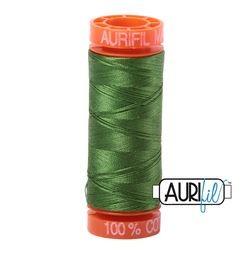 Aurifil 5018 Dark Green Grass 50 wt 200m available in Canada at The Quilt Store