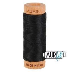 Aurifil 2692 Black 80 wt available in Canada at The Quilt Store