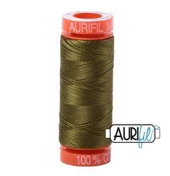 Aurifil 2887 Very Dark Olive 50 wt 200m available in Canada at The Quilt Store