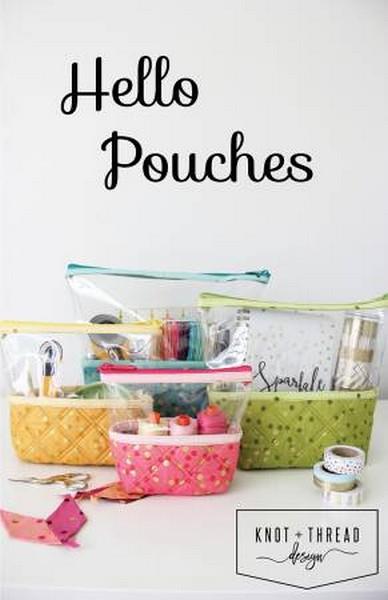 Hello Pouches Pattern by Knot + Thread Design available in Canada at The Quilt Store