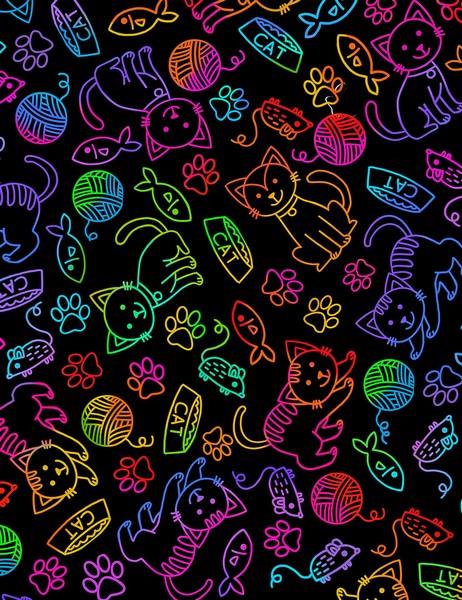 Rainbow Doodle Cat & Mouse