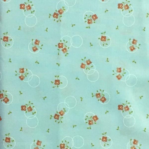 Sugarcreek by Corey Yoder Aqua/ Red/ Peach Flowers available in Canada at The Quilt Store