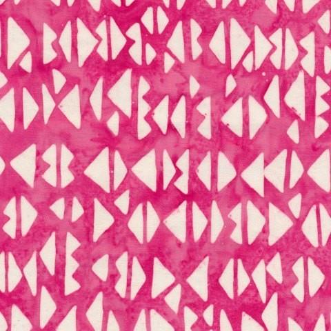 Anthology Fabrics Batik Pink/ White Triangles