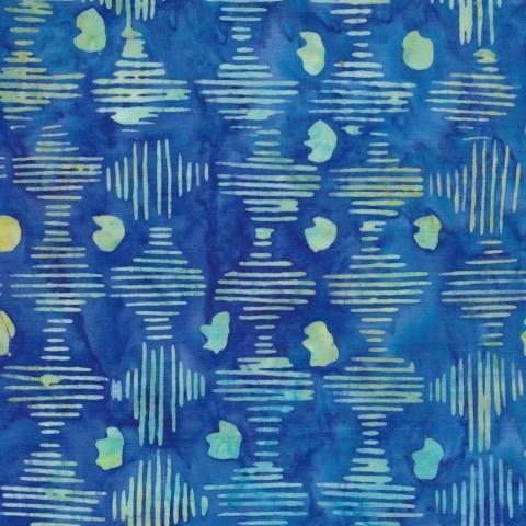 Anthology Fabrics Batik Royal Blue Dashed Lines and Dots