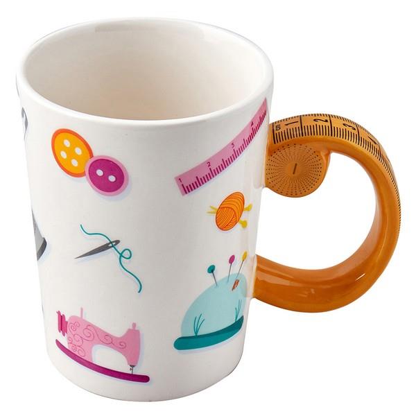 Tape Measure Shaped Handle Mug available at The Quilt Store in Canada