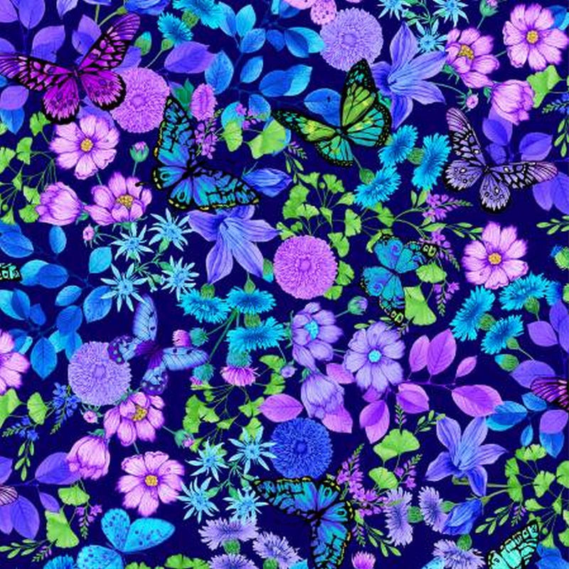 Forest Magic Large Floral by Timeless Treasures available in Canada at The Quilt Store