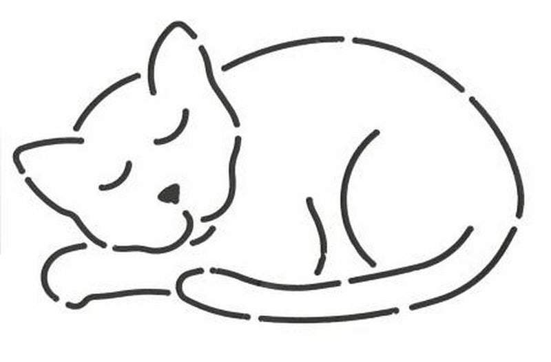 Cat Napper Stencil 5" x 3"