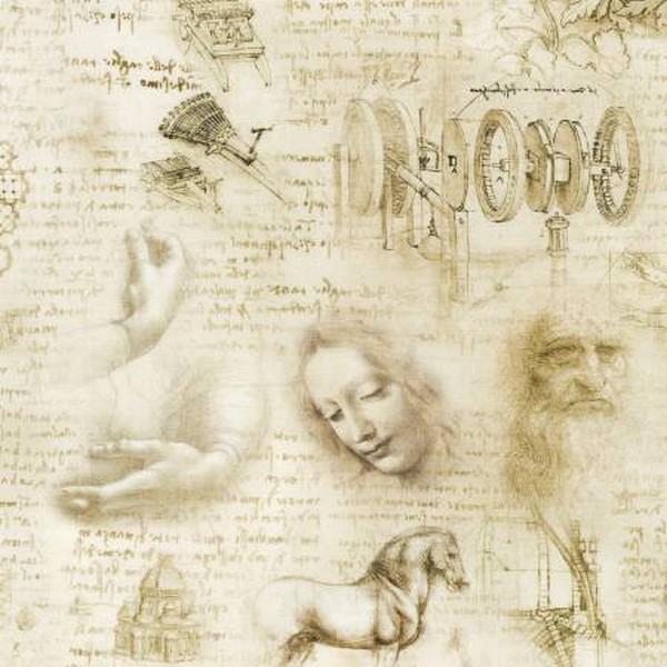 Leonardo Da Vinci Antique with Words