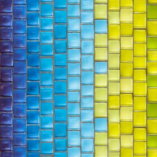 Glass Menagerie Tile Stripe Blue Green