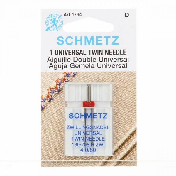 Schmetz Twin Machine Needle Size 4.0/80 available in Canada at The Quilt Store