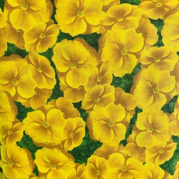 Primrose Path Yellow Flowers on Green