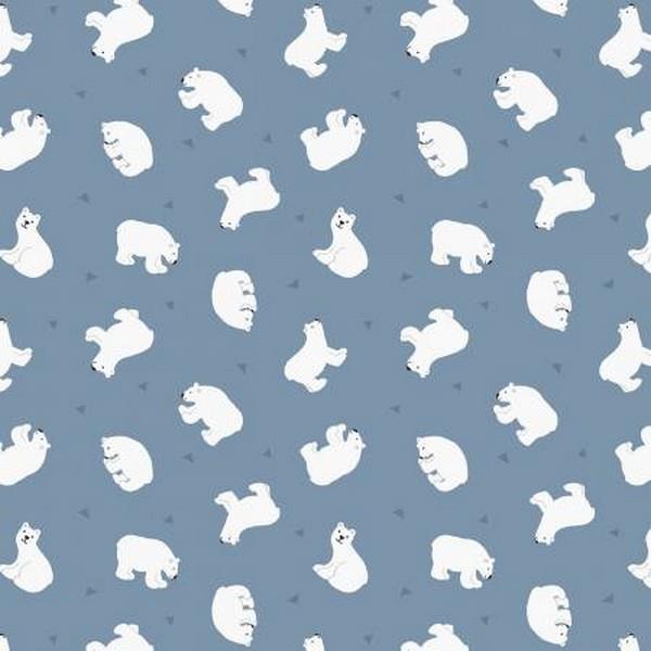 Small Things Polar Bears Light Denim by Lewis & Irene available in Canada at The Quilt Store