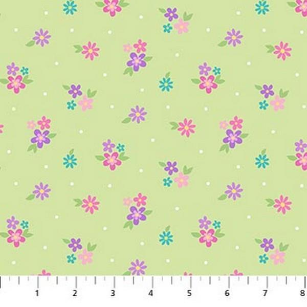 Dreamland Floral toss Greenby Deborah Edwards for Northcott available in Canada at The Quilt Store