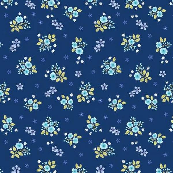 Frolic Meadow Indigo by Amanda Murphy for Contempo Fabrics available in Canada at The Quilt Store