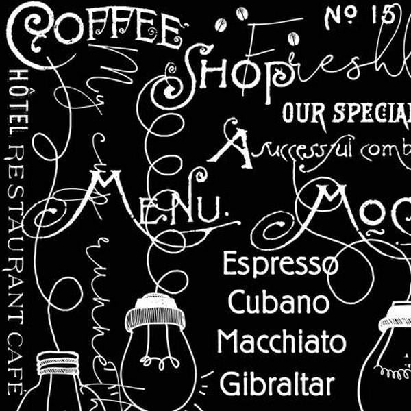 Coffee Chalk Blackboard by Janet Wecker-Frisch for Riley Blake Designs available in Canada at The Quilt Store
