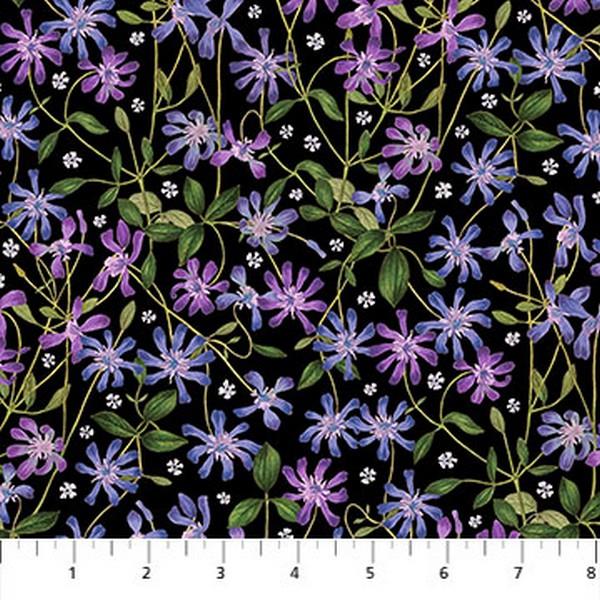 Fleurs Mini Black Floral by Northcott available in Canada at The Quilt Store