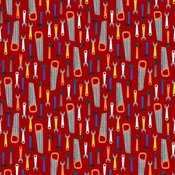 Work Zone Red Tools by Whistler Studios for Windham Fabrics available in Canada at The Quilt Store