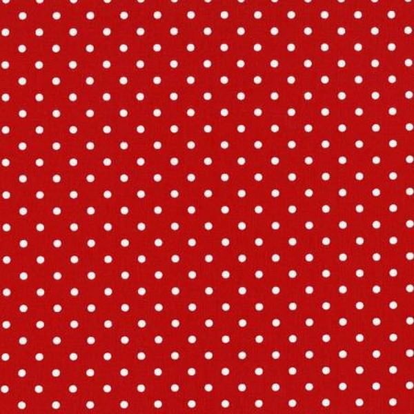 Polka Dot White on Red by Timeless Treasures available in Canada at The Quilt Store