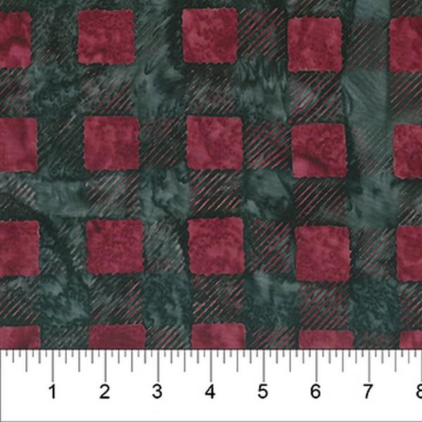 Bear Paw Plaid Red & Charcoal by Banyan Batik available in Canada at The Quilt Store