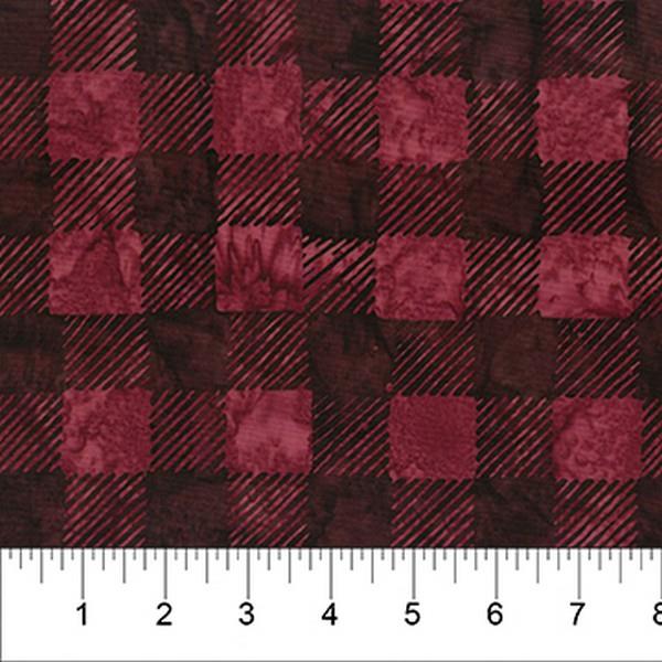 Bear Paw Plaid Red & Black by Banyan Batik available in Canada at The Quilt Store