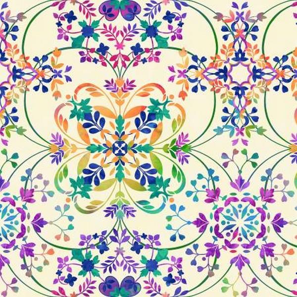 Butterfly Bliss Medallion Cream by Studio e Fabrics available in Canada at The Quilt Store