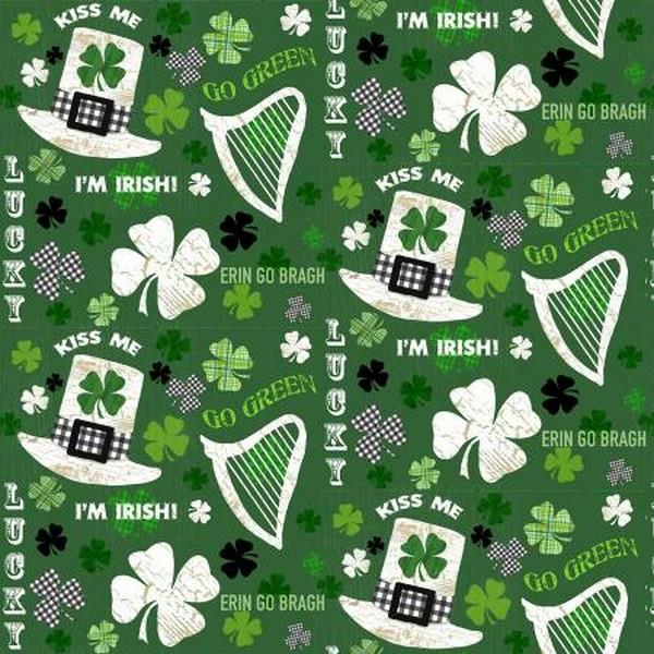 Hello Lucky Irish Motifs & Words by Henry Glass & Co. available in Canada at The Quilt Store