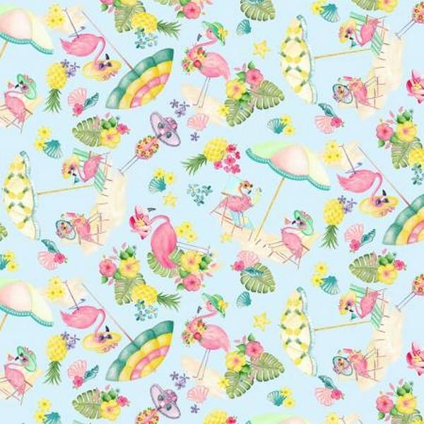 Flamingo Paradise Sky by Kanvas Studio available in Canada at The Quilt Store
