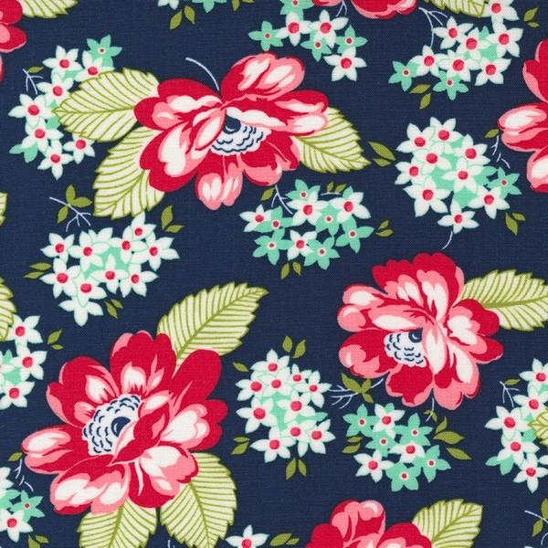 One Fine Day Large Navy Floral by Bonnie & Camille for Moda available in Canada at The Quilt Store