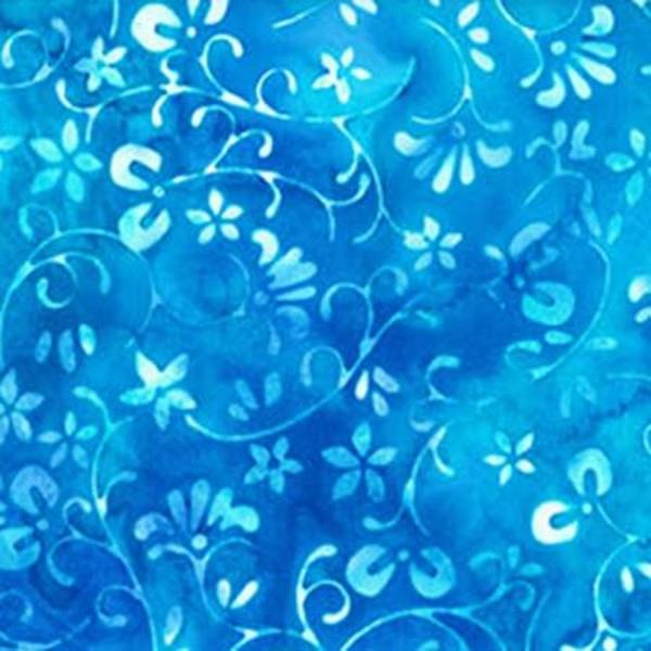 Sea Salt Batik Ditsy Floral by Hoffman International Fabrics at The Quilt Store in Canada