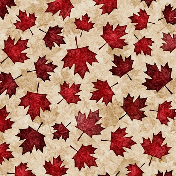 The Great White North Maple Leaves Cream by Dan Morris for QT Fabrics available in Canada at The Quilt Store