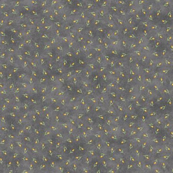 Delilah Charcoal Tulips by Windham Fabrics available in Canada at The Quilt Store