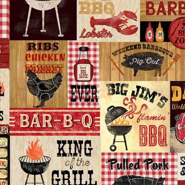 King of the Grill BBQ Signs by Timeless Treasures available in Canada at The Quilt Store
