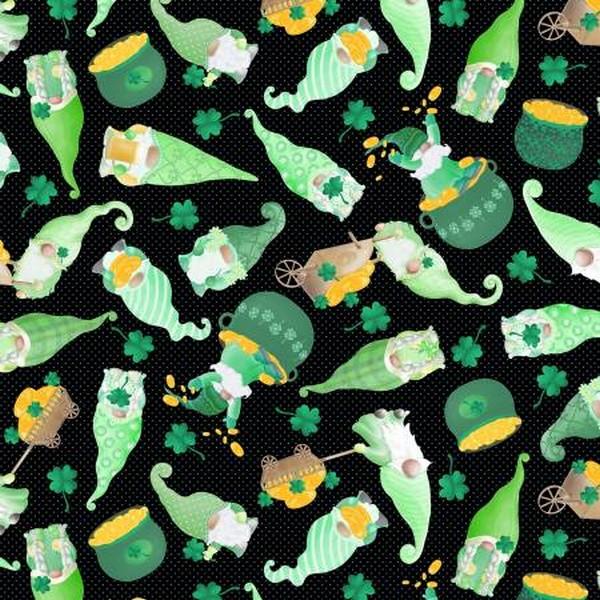 Lucky Gnomes by Kanvas Studios for Benartex available in Canada at The Quilt Store
