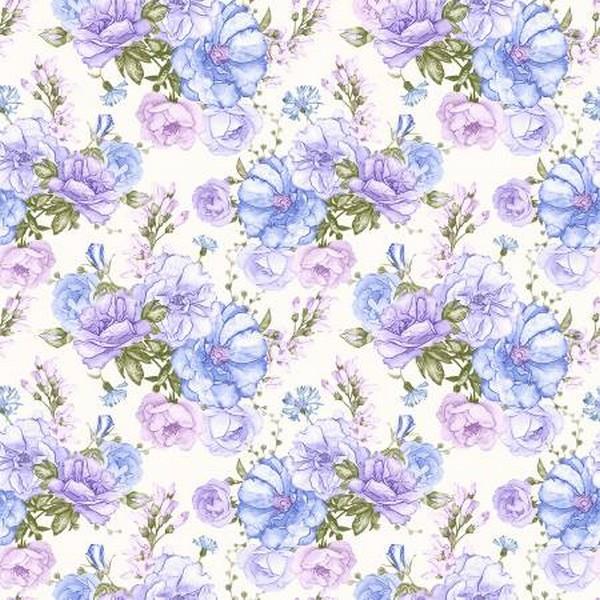Judy's Bloom Roseland Blue by Kanvas Studios for Benartex available in Canada at The Quilt Store