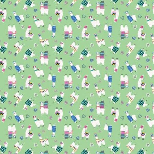 Llamas Green by Kanvas Studios for Benartex Fabrics available in Canada at The Quilt Store