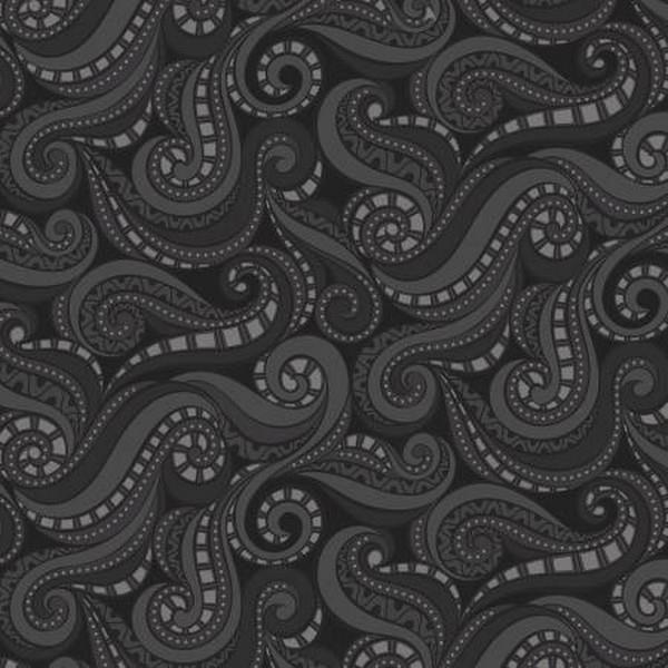 Free Motion Fantasy Ocean Charcoal by Amanda Murphy for Contempo Fabrics available in Canada at The Quilt Store