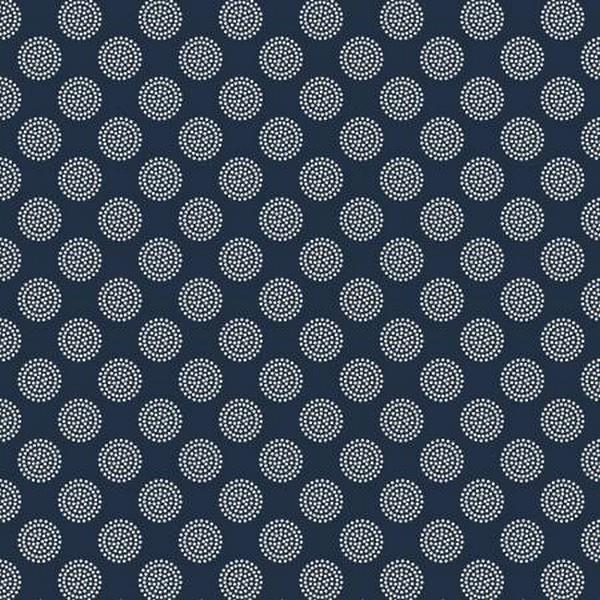 Hudson Dotty Dot Navy by Whistler Studio for Windham Fabrics available in Canada at The Quilt Store