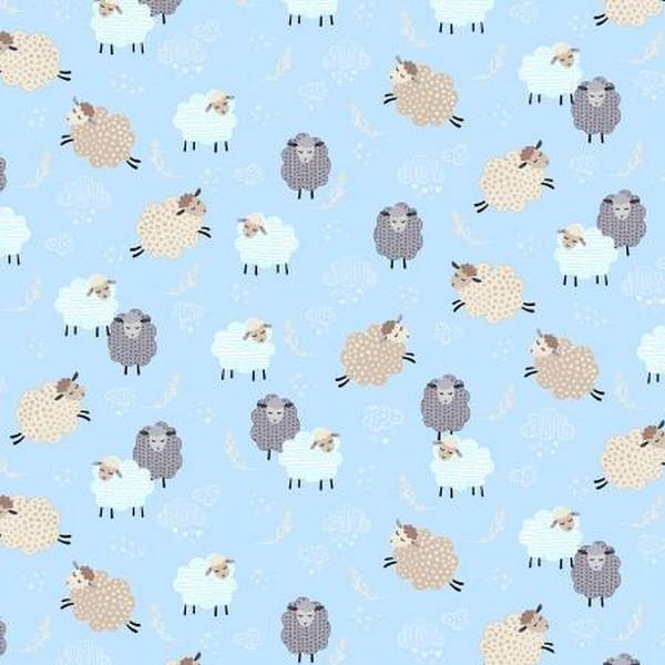 Dreamy Sheep Light Blue by Benartex Fabrics available in Canada at The Quilt Store