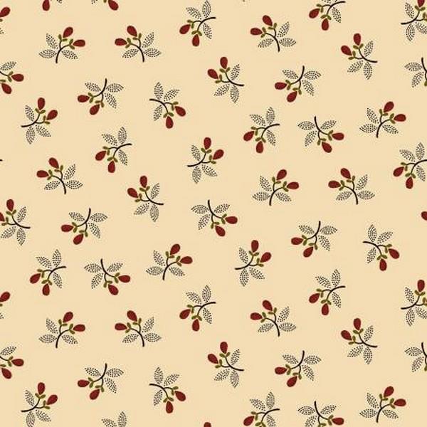 Right as Rain Cream Sprigged Pears by Kim Diehl for Henry Glass & Co. available in Canada at The Quilt Store