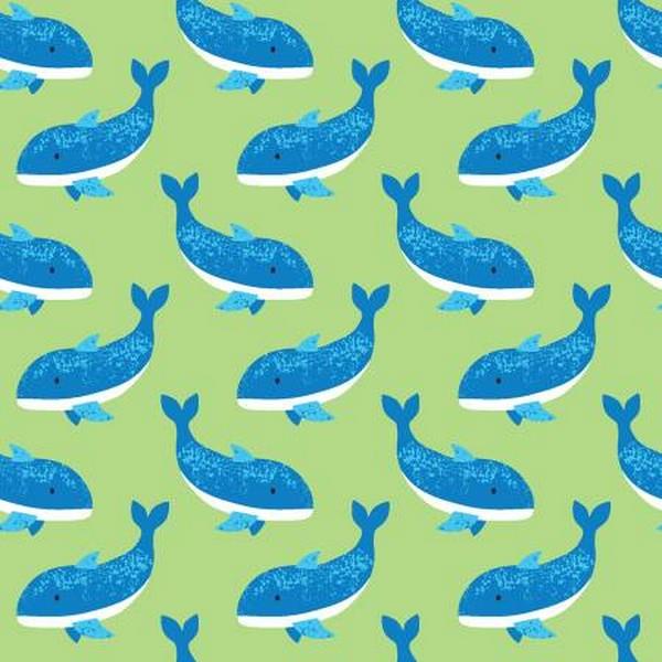 Seas the Day Whales on Green by Diane Eichler for Studio e Fabrics available in Canada at The Quilt Store