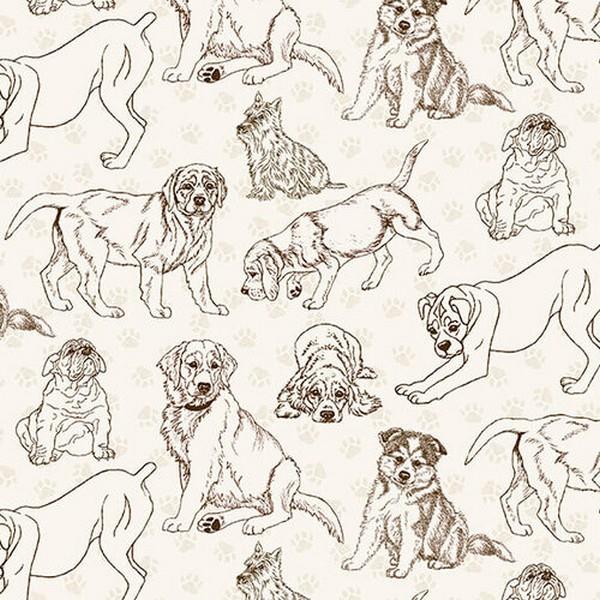 Off the Leash Dog Outlines by Kathleen Hill for Studio e Fabrics available in Canada at The Quilt Store