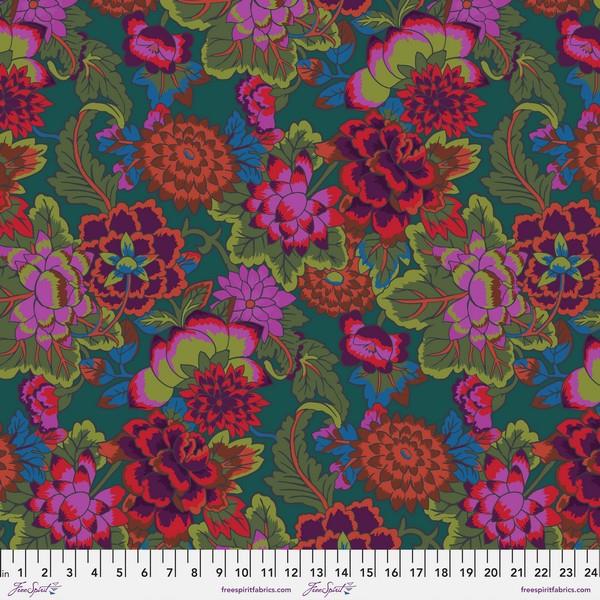 Cloisonne Teal by Kaffe Fassett for Free Spirit available in Canada at The Quilt Store